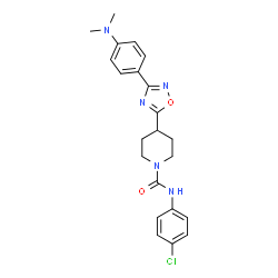 ChemSpider 2D Image | N-(4-Chlorophenyl)-4-{3-[4-(dimethylamino)phenyl]-1,2,4-oxadiazol-5-yl}-1-piperidinecarboxamide | C22H24ClN5O2