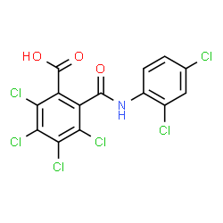 ChemSpider 2D Image | 2,3,4,5-Tetrachloro-6-[(2,4-dichlorophenyl)carbamoyl]benzoic acid | C14H5Cl6NO3