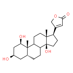 ChemSpider 2D Image | (1beta,3beta,5beta,8xi,9xi)-1,3,14-Trihydroxycard-20(22)-enolide | C23H34O5