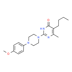 ChemSpider 2D Image | 4-pyrimidinol, 5-butyl-2-[4-(4-methoxyphenyl)-1-piperazinyl]-6-methyl- | C20H28N4O2