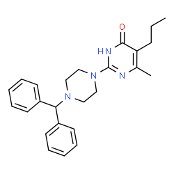 ChemSpider 2D Image | 4-pyrimidinol, 2-[4-(diphenylmethyl)-1-piperazinyl]-6-methyl-5-propyl- | C25H30N4O
