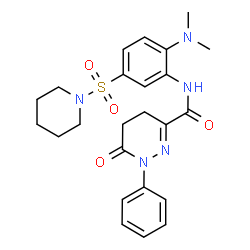 ChemSpider 2D Image | N-[2-(Dimethylamino)-5-(1-piperidinylsulfonyl)phenyl]-6-oxo-1-phenyl-1,4,5,6-tetrahydro-3-pyridazinecarboxamide | C24H29N5O4S