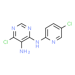 ChemSpider 2D Image | 6-Chloro-N~4~-(5-chloropyridin-2-yl)pyrimidine-4,5-diamine | C9H7Cl2N5