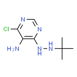 ChemSpider 2D Image | 4-(2-tert-Butylhydrazino)-6-chloropyrimidin-5-amine | C8H14ClN5