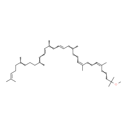 ChemSpider 2D Image | (6E,10E,12E,14E,16E,18Z,20E,22Z,24E,26Z,28E)-31-methoxy-2,6,10,14,19,23,27,31-octamethyl-dotriaconta-2,6,10,12,14,16,18,20,22,24,26,28-dodecaene | C41H60O