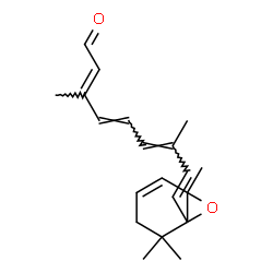ChemSpider 2D Image | (2E,4E,6E,8E)-3,7-Dimethyl-9-(2,2,6-trimethyl-7-oxabicyclo[4.1.0]hept-4-en-1-yl)-2,4,6,8-nonatetraenal | C20H26O2
