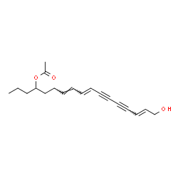 ChemSpider 2D Image | (7E,9E,15E)-17-Hydroxy-7,9,15-heptadecatriene-11,13-diyn-4-yl acetate | C19H24O3