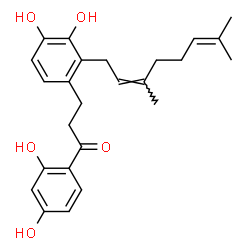 ChemSpider 2D Image | 1-(2,4-Dihydroxyphenyl)-3-{2-[(2Z)-3,7-dimethyl-2,6-octadien-1-yl]-3,4-dihydroxyphenyl}-1-propanone | C25H30O5