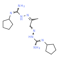 ChemSpider 2D Image | (2Z)-N'-Cyclopentyl-2-{(1E)-1-[(N'-cyclopentylcarbamimidoyl)hydrazono]-2-propanylidene}hydrazinecarboximidamide | C15H28N8