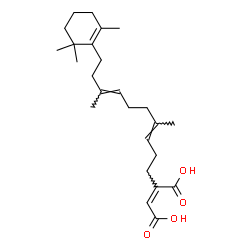 ChemSpider 2D Image | (2Z)-2-[(3E,7E)-4,8-Dimethyl-10-(2,6,6-trimethyl-1-cyclohexen-1-yl)-3,7-decadien-1-yl]-2-butenedioic acid | C25H38O4