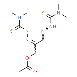 ChemSpider 2D Image | (2E,3E)-2,3-Bis[(dimethylcarbamothioyl)hydrazono]propyl acetate | C11H20N6O2S2
