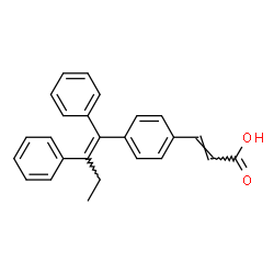 ChemSpider 2D Image | (2E)-3-{4-[(1E)-1,2-Diphenyl-1-buten-1-yl]phenyl}acrylic acid | C25H22O2