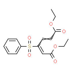 ChemSpider 2D Image | Diethyl (2E,4E)-3-(phenylsulfonyl)-2,4-hexadienedioate | C16H18O6S