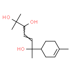 ChemSpider 2D Image | (4E)-2-Methyl-6-(4-methyl-3-cyclohexen-1-yl)-4-heptene-2,3,6-triol | C15H26O3