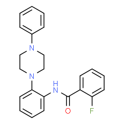 ChemSpider 2D Image | 2-Fluoro-N-[2-(4-phenyl-1-piperazinyl)phenyl]benzamide | C23H22FN3O