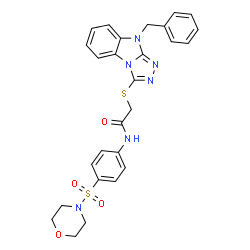 ChemSpider 2D Image | 2-[(9-Benzyl-9H-[1,2,4]triazolo[4,3-a]benzimidazol-3-yl)sulfanyl]-N-[4-(4-morpholinylsulfonyl)phenyl]acetamide | C27H26N6O4S2