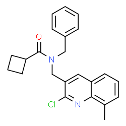 ChemSpider 2D Image | N-Benzyl-N-[(2-chloro-8-methyl-3-quinolinyl)methyl]cyclobutanecarboxamide | C23H23ClN2O