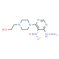 ChemSpider 2D Image | 2-[4-(6-Hydrazino-5-nitro-4-pyrimidinyl)-1-piperazinyl]ethanol | C10H17N7O3