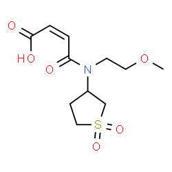 ChemSpider 2D Image | (2Z)-4-[(1,1-Dioxidotetrahydro-3-thiophenyl)(2-methoxyethyl)amino]-4-oxo-2-butenoic acid | C11H17NO6S