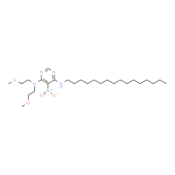 ChemSpider 2D Image | N'-Hexadecyl-N,N-bis(2-methoxyethyl)-5-nitro-4,6-pyrimidinediamine | C26H49N5O4