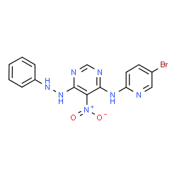 ChemSpider 2D Image | N-(5-Bromo-2-pyridinyl)-5-nitro-6-(2-phenylhydrazino)-4-pyrimidinamine | C15H12BrN7O2