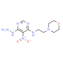 ChemSpider 2D Image | 6-Hydrazino-N-[2-(4-morpholinyl)ethyl]-5-nitro-4-pyrimidinamine | C10H17N7O3