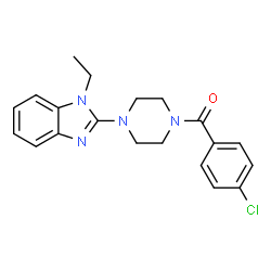 ChemSpider 2D Image | (4-Chlorophenyl)[4-(1-ethyl-1H-benzimidazol-2-yl)-1-piperazinyl]methanone | C20H21ClN4O