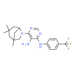 ChemSpider 2D Image | N~4~-[4-(Trifluoromethyl)phenyl]-6-(1,3,3-trimethyl-6-azabicyclo[3.2.1]oct-6-yl)-4,5-pyrimidinediamine | C21H26F3N5