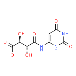 ChemSpider 2D Image | (2R,3R)-4-[(2,6-Dioxo-1,2,3,6-tetrahydro-4-pyrimidinyl)amino]-2,3-dihydroxy-4-oxobutanoic acid | C8H9N3O7