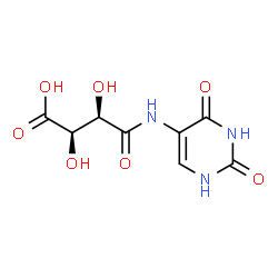 ChemSpider 2D Image | (2R,3R)-4-[(2,4-Dioxo-1,2,3,4-tetrahydro-5-pyrimidinyl)amino]-2,3-dihydroxy-4-oxobutanoic acid | C8H9N3O7