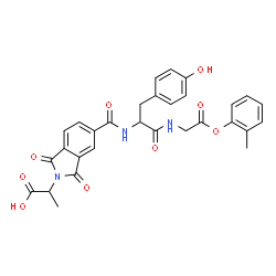 ChemSpider 2D Image | 2-Methylphenyl N-{[2-(1-carboxyethyl)-1,3-dioxo-2,3-dihydro-1H-isoindol-5-yl]carbonyl}tyrosylglycinate | C30H27N3O9