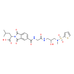 ChemSpider 2D Image | 2-(5-{[2-({2-Hydroxy-3-[methyl(2-thienylsulfonyl)amino]propyl}amino)-2-oxoethyl]carbamoyl}-1,3-dioxo-1,3-dihydro-2H-isoindol-2-yl)-4-methylpentanoic acid | C25H30N4O9S2