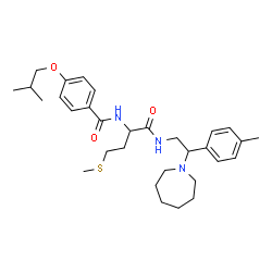 ChemSpider 2D Image | N-[1-{[2-(1-Azepanyl)-2-(4-methylphenyl)ethyl]amino}-4-(methylsulfanyl)-1-oxo-2-butanyl]-4-isobutoxybenzamide | C31H45N3O3S