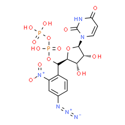 ChemSpider 2D Image | (5S)-5'-C-(4-Azido-2-nitrophenyl)uridine 5'-(trihydrogen diphosphate) | C15H16N6O14P2