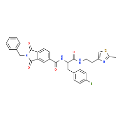 ChemSpider 2D Image | Nalpha-[(2-Benzyl-1,3-dioxo-2,3-dihydro-1H-isoindol-5-yl)carbonyl]-4-fluoro-N-[2-(2-methyl-1,3-thiazol-4-yl)ethyl]phenylalaninamide | C31H27FN4O4S