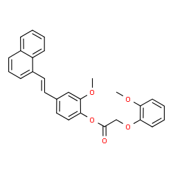 ChemSpider 2D Image | 2-Methoxy-4-[(E)-2-(1-naphthyl)vinyl]phenyl (2-methoxyphenoxy)acetate | C28H24O5