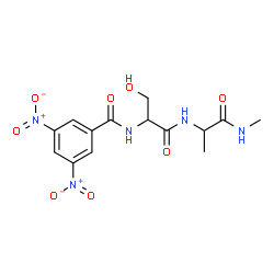 ChemSpider 2D Image | N-(3,5-Dinitrobenzoyl)seryl-N-methylalaninamide | C14H17N5O8