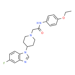 ChemSpider 2D Image | N-(4-Ethoxyphenyl)-2-[4-(5-fluoro-1H-benzimidazol-1-yl)-1-piperidinyl]acetamide | C22H25FN4O2