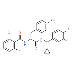 ChemSpider 2D Image | Nalpha-(2-Chloro-6-fluorobenzoyl)-N-[cyclopropyl(3,4-difluorophenyl)methyl]tyrosinamide | C26H22ClF3N2O3