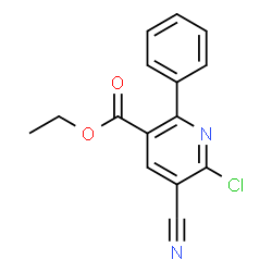ChemSpider 2D Image | Ethyl 6-chloro-5-cyano-2-phenylnicotinate | C15H11ClN2O2