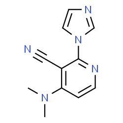 ChemSpider 2D Image | 4-(Dimethylamino)-2-(1H-imidazol-1-yl)nicotinonitrile | C11H11N5
