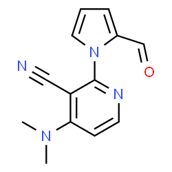 ChemSpider 2D Image | 4-(Dimethylamino)-2-(2-formyl-1H-pyrrol-1-yl)nicotinonitrile | C13H12N4O
