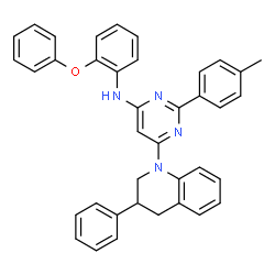 ChemSpider 2D Image | 2-(4-Methylphenyl)-N-(2-phenoxyphenyl)-6-(3-phenyl-3,4-dihydro-1(2H)-quinolinyl)-4-pyrimidinamine | C38H32N4O