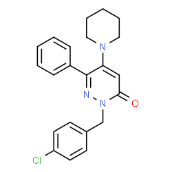 ChemSpider 2D Image | 2-(4-Chlorobenzyl)-6-phenyl-5-(1-piperidinyl)-3(2H)-pyridazinone | C22H22ClN3O