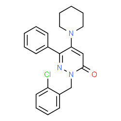 ChemSpider 2D Image | 2-(2-Chlorobenzyl)-6-phenyl-5-(1-piperidinyl)-3(2H)-pyridazinone | C22H22ClN3O