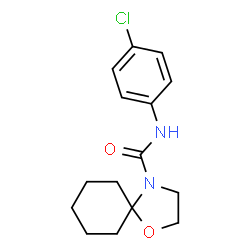 ChemSpider 2D Image | N-(4-Chlorophenyl)-1-oxa-4-azaspiro[4.5]decane-4-carboxamide | C15H19ClN2O2