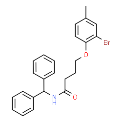 ChemSpider 2D Image | 4-(2-Bromo-4-methylphenoxy)-N-(diphenylmethyl)butanamide | C24H24BrNO2
