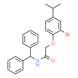 ChemSpider 2D Image | 2-(2-Bromo-4-isopropylphenoxy)-N-(diphenylmethyl)acetamide | C24H24BrNO2