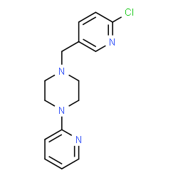 ChemSpider 2D Image | 1-[(6-Chloro-3-pyridinyl)methyl]-4-(2-pyridinyl)piperazine | C15H17ClN4