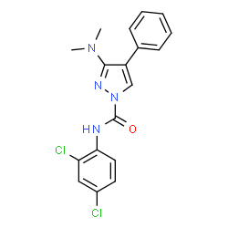 ChemSpider 2D Image | N-(2,4-Dichlorophenyl)-3-(dimethylamino)-4-phenyl-1H-pyrazole-1-carboxamide | C18H16Cl2N4O